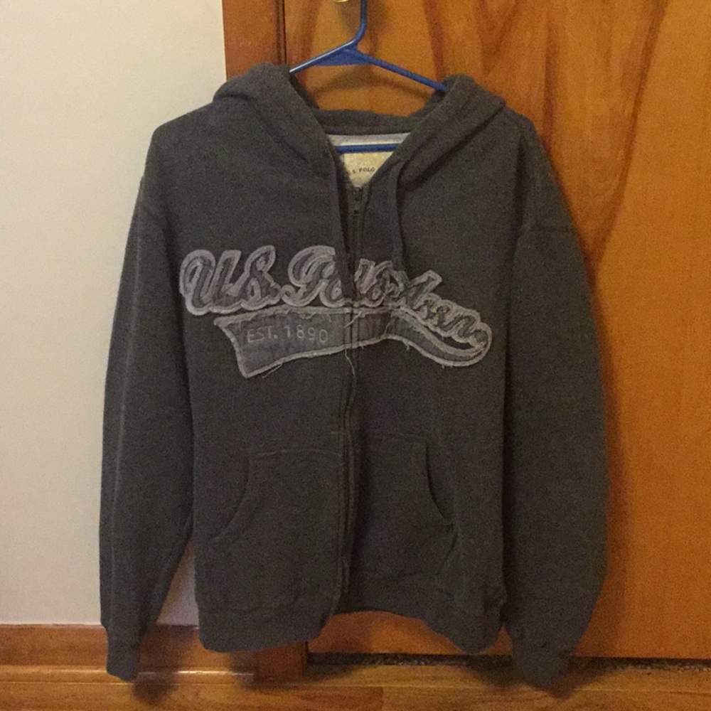 U.S. Polo Assn. Men’s small grey zip up Hoodie
